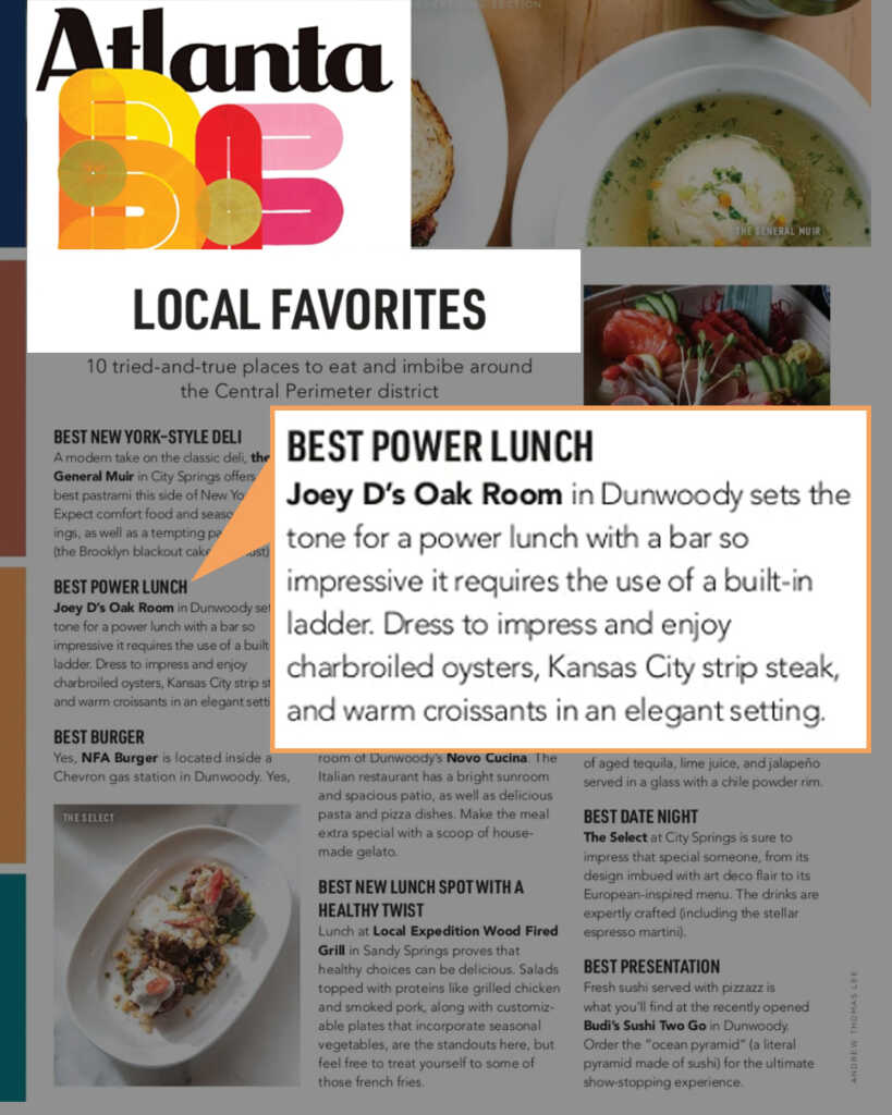 Oak Room: Lunch Menu